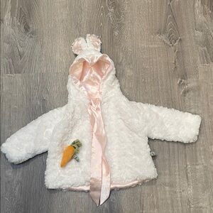 Bunnies by the Bay Cream Satin Coat - 3-6 Months